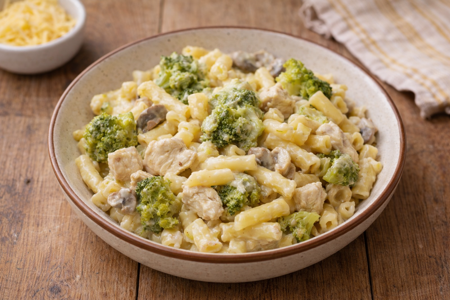 One-pot pâtes crémeuses poulet, brocoli et champignons au Cookeo