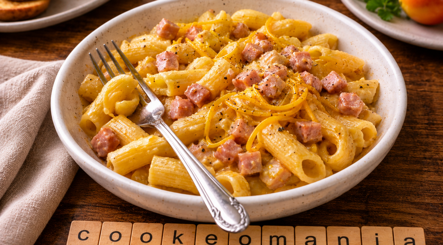 Penne crémeuses façon welsh au Cookeo, cheddar fondant, jambon et bière ambrée