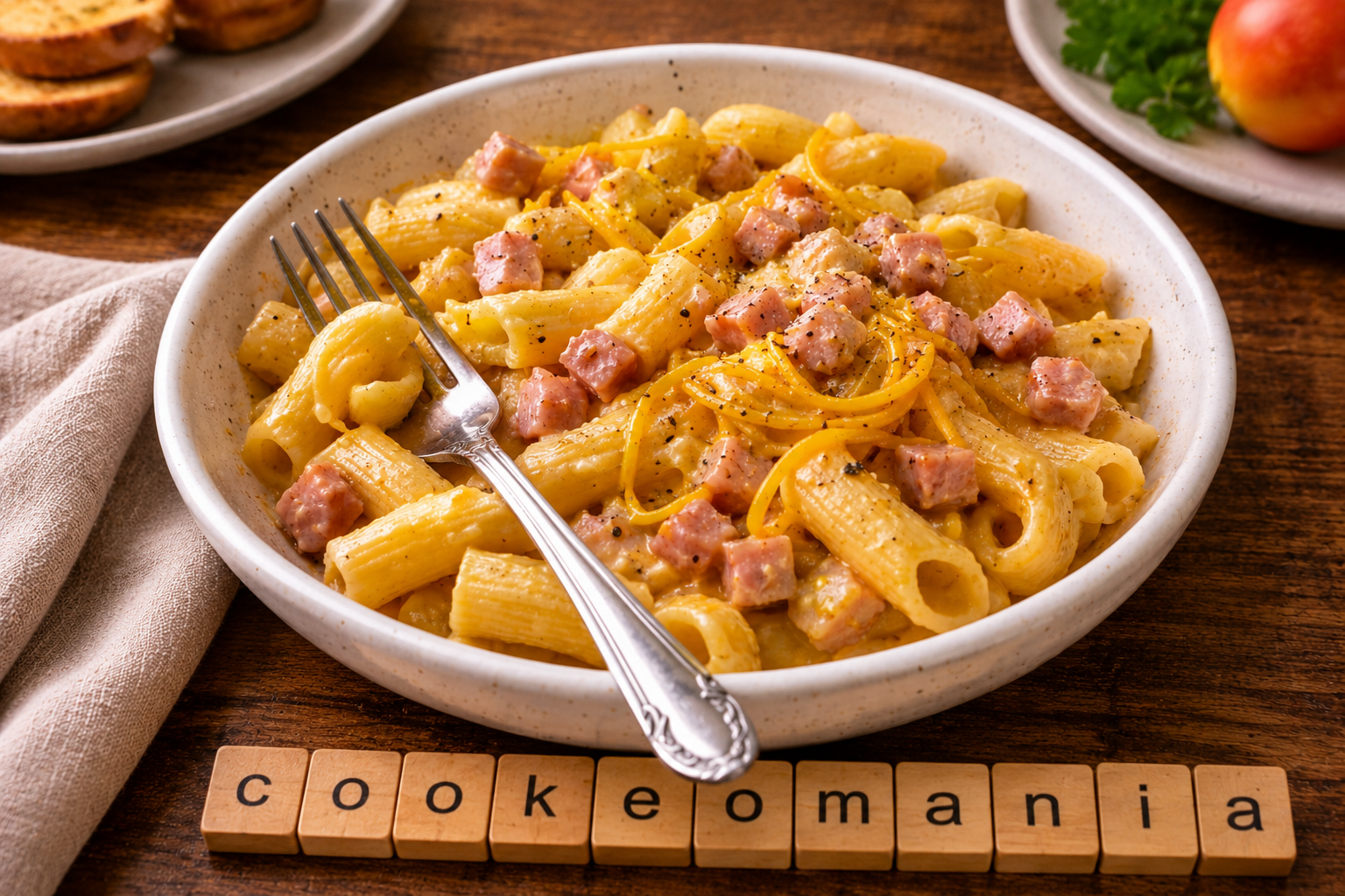 Penne crémeuses façon welsh au Cookeo, cheddar fondant, jambon et bière ambrée