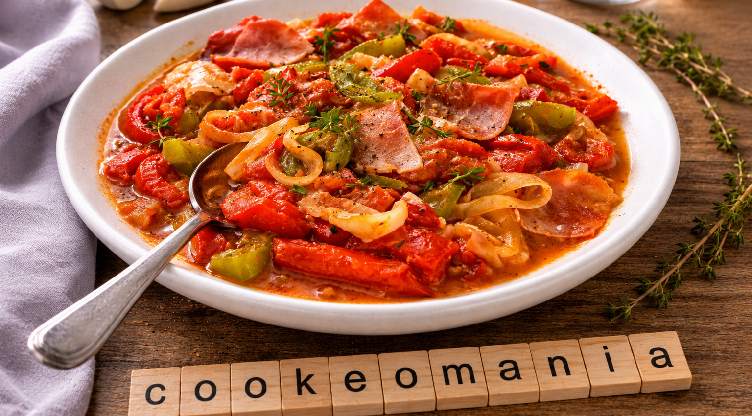 Piperade express au jambon au cookeo