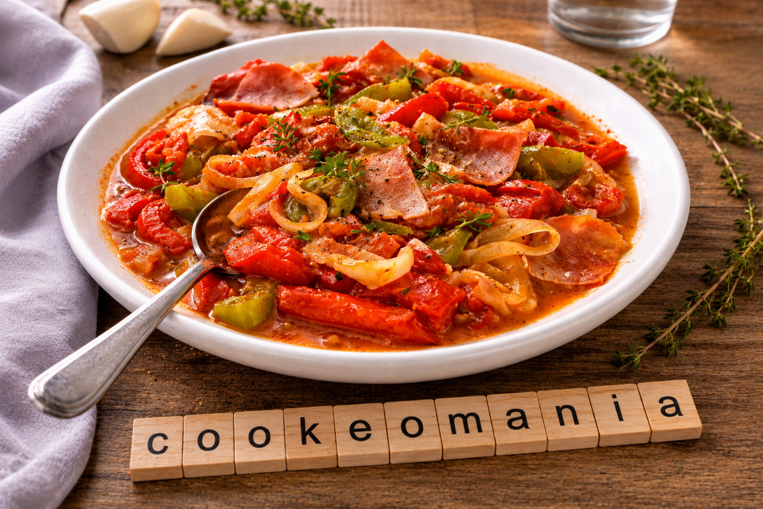 Piperade express au jambon au cookeo