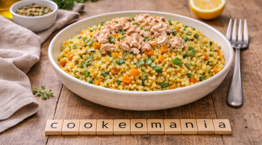 Salade de blé au thon et légumes croquants au cookeo