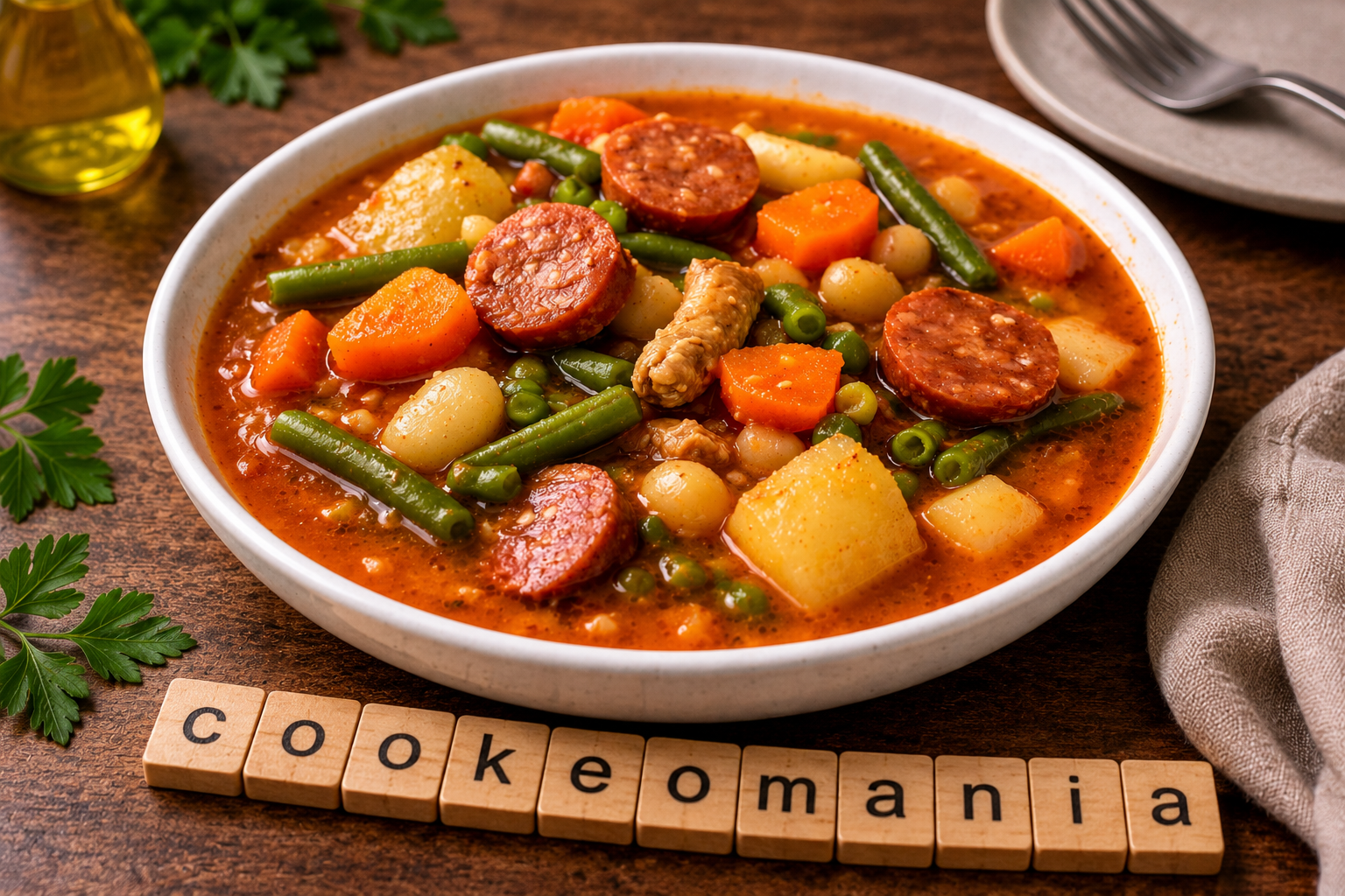 Soupe rustique aux légumes et chorizo au Cookeo