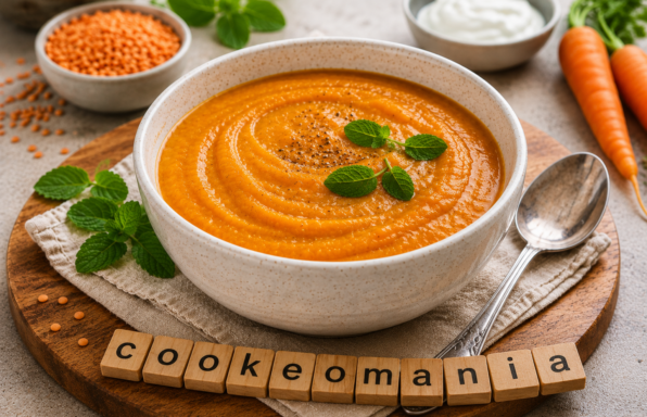 Velouté carottes et lentilles corail au Cookeo