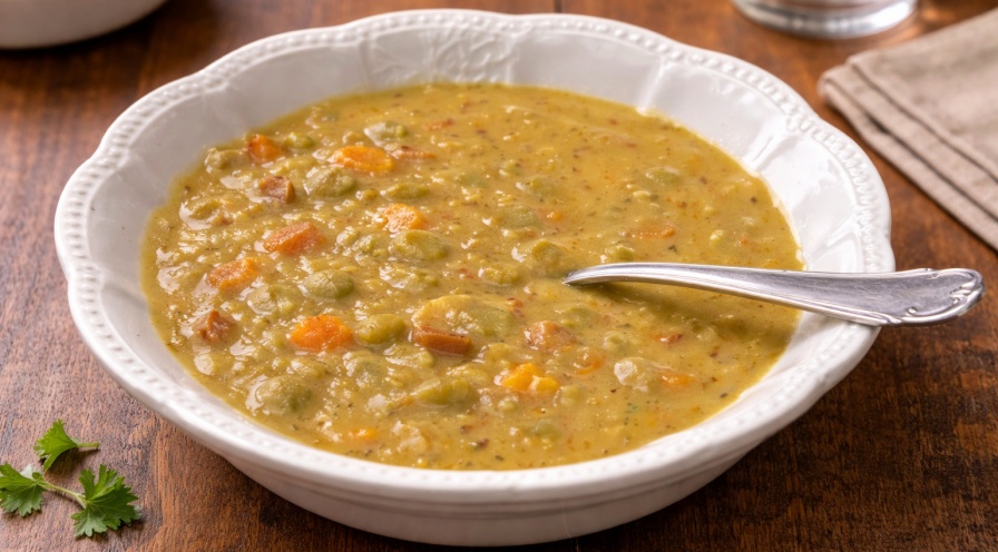 Velouté de pois cassés à la ventrêche au Cookeo