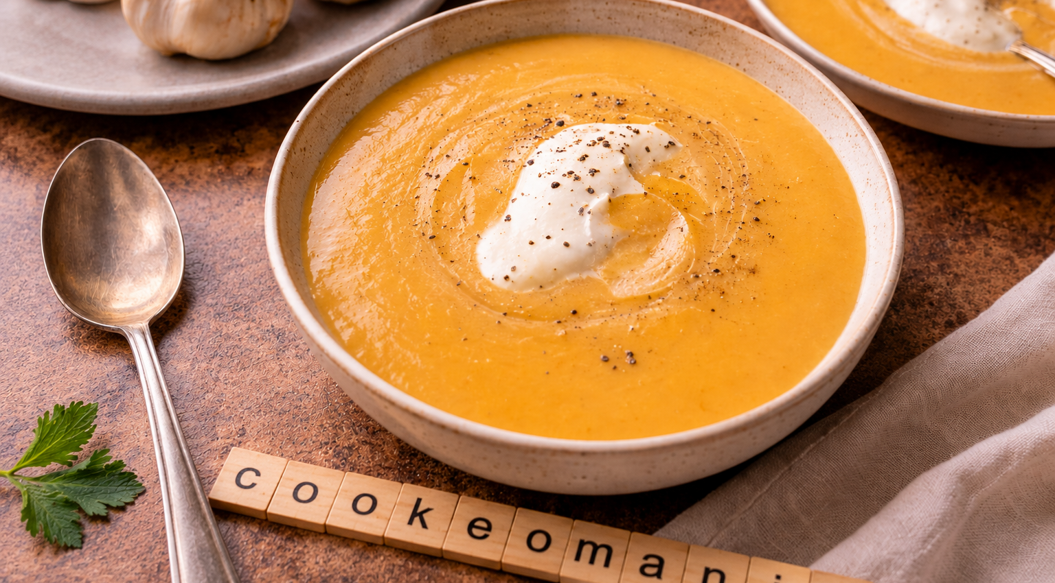 Velouté rustique à l’ail fumé au Cookeo