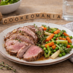 Repas de Pâques avec agneau rôti