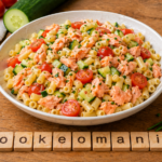 Salade de coquillettes au saumon et crudités au Cookeo