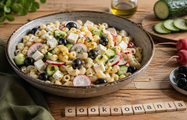 Salade de coquillettes à la feta et légumes croquants au Cookeo
