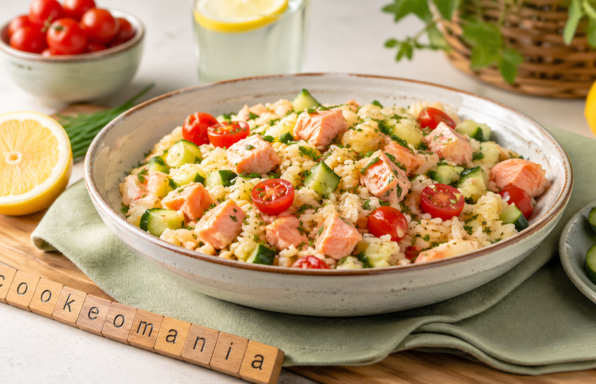 Salade de riz au saumon et crudités au Cookeo, fraîcheur et légèreté