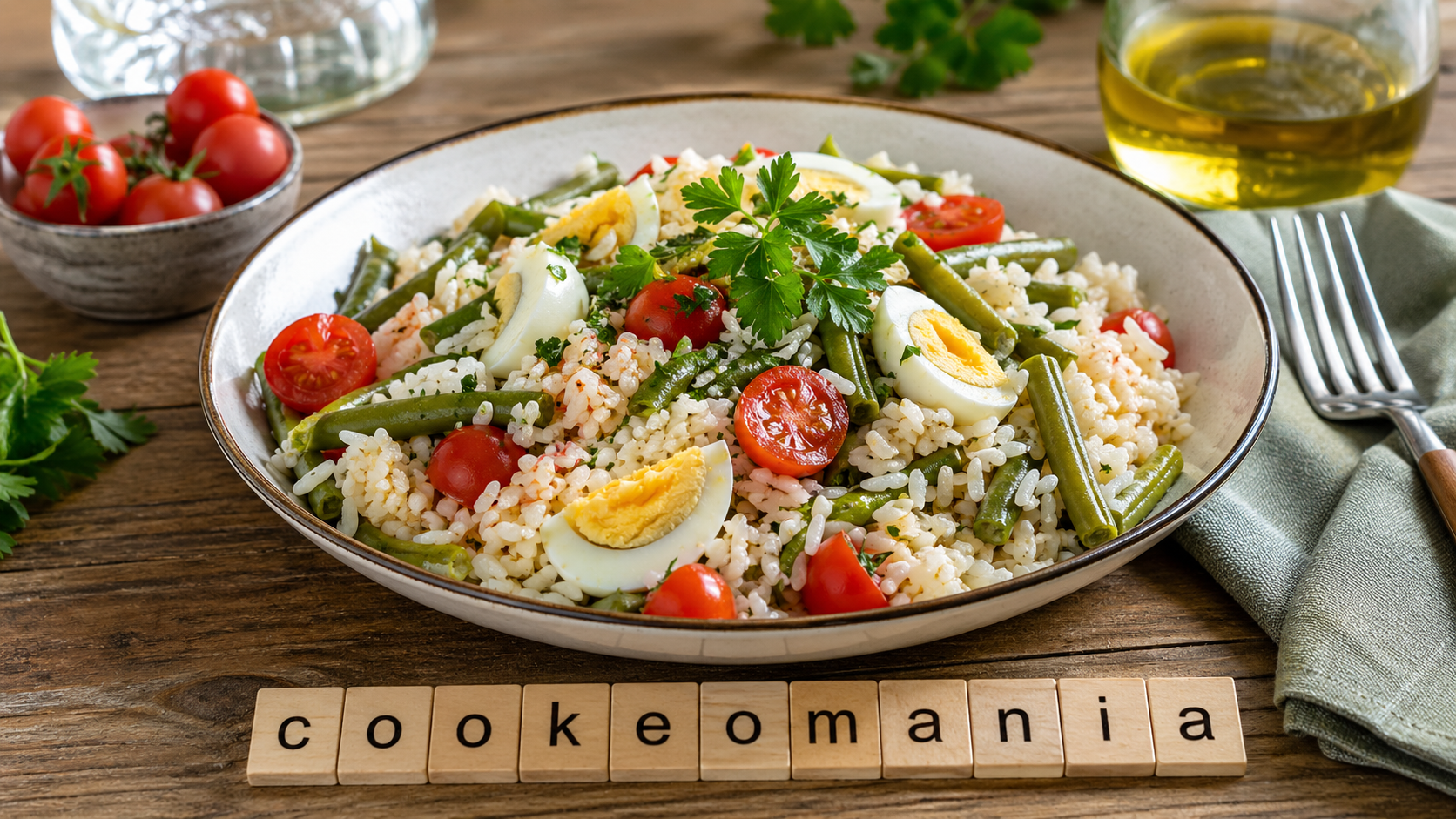 Salade de riz aux œufs et haricots verts au Cookeo, un grand classique