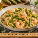 Fregola aux asperges et crevettes express au cookéo