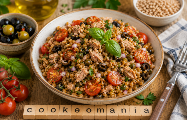 Épeautre au thon et tomates cerises, version méditerranéenne
