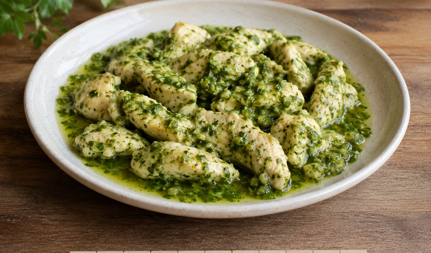 Poulet minute à la salsa verde