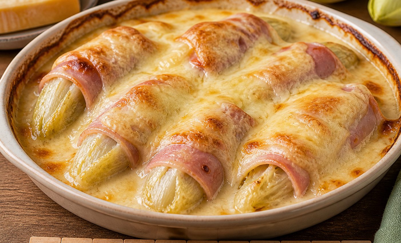 Gratin d’endives au jambon et maroilles gratiné à l'Extra crisp