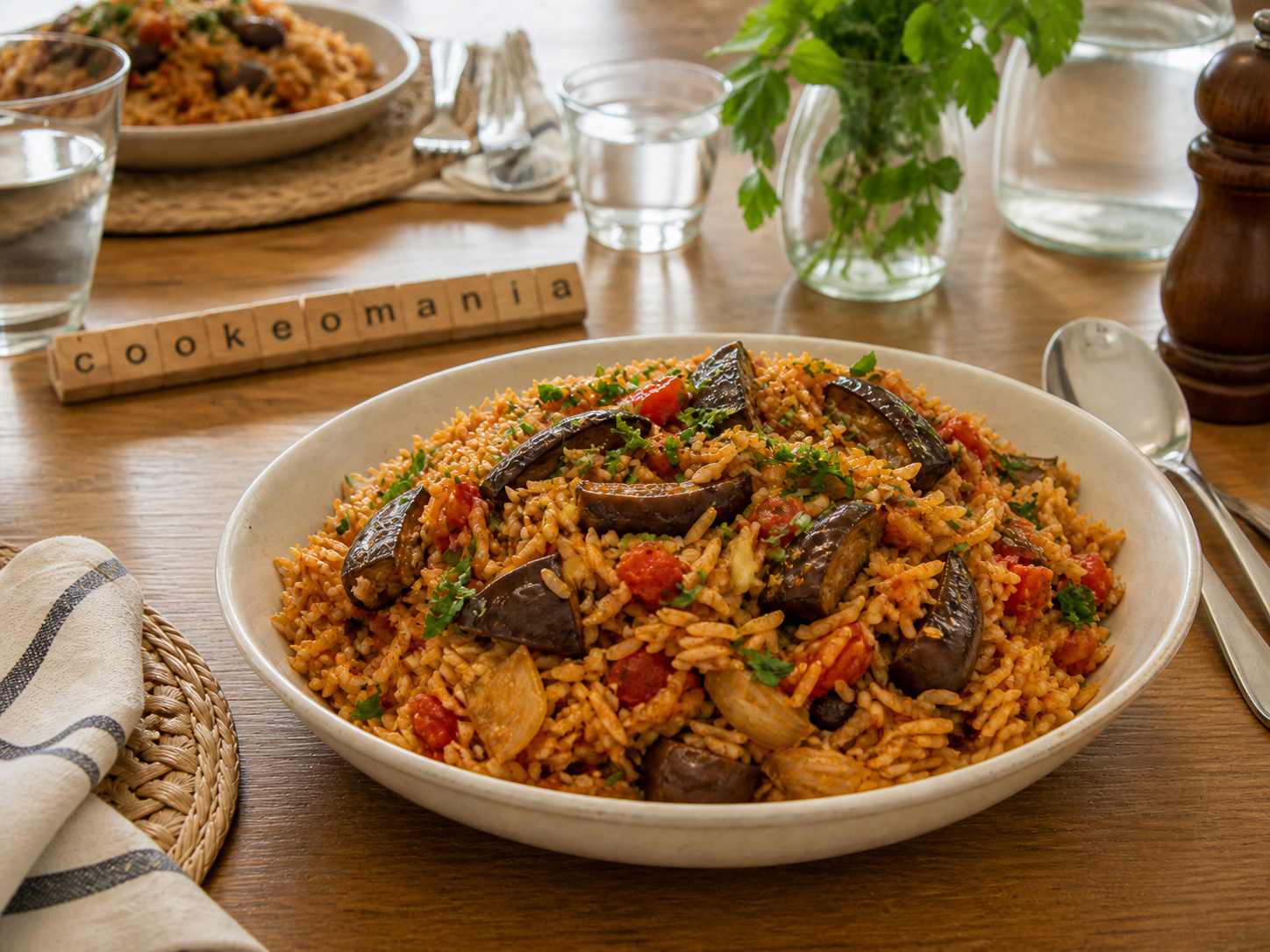 Riz aux aubergines au Cookeo, le one pot végétarien fondant et parfumé