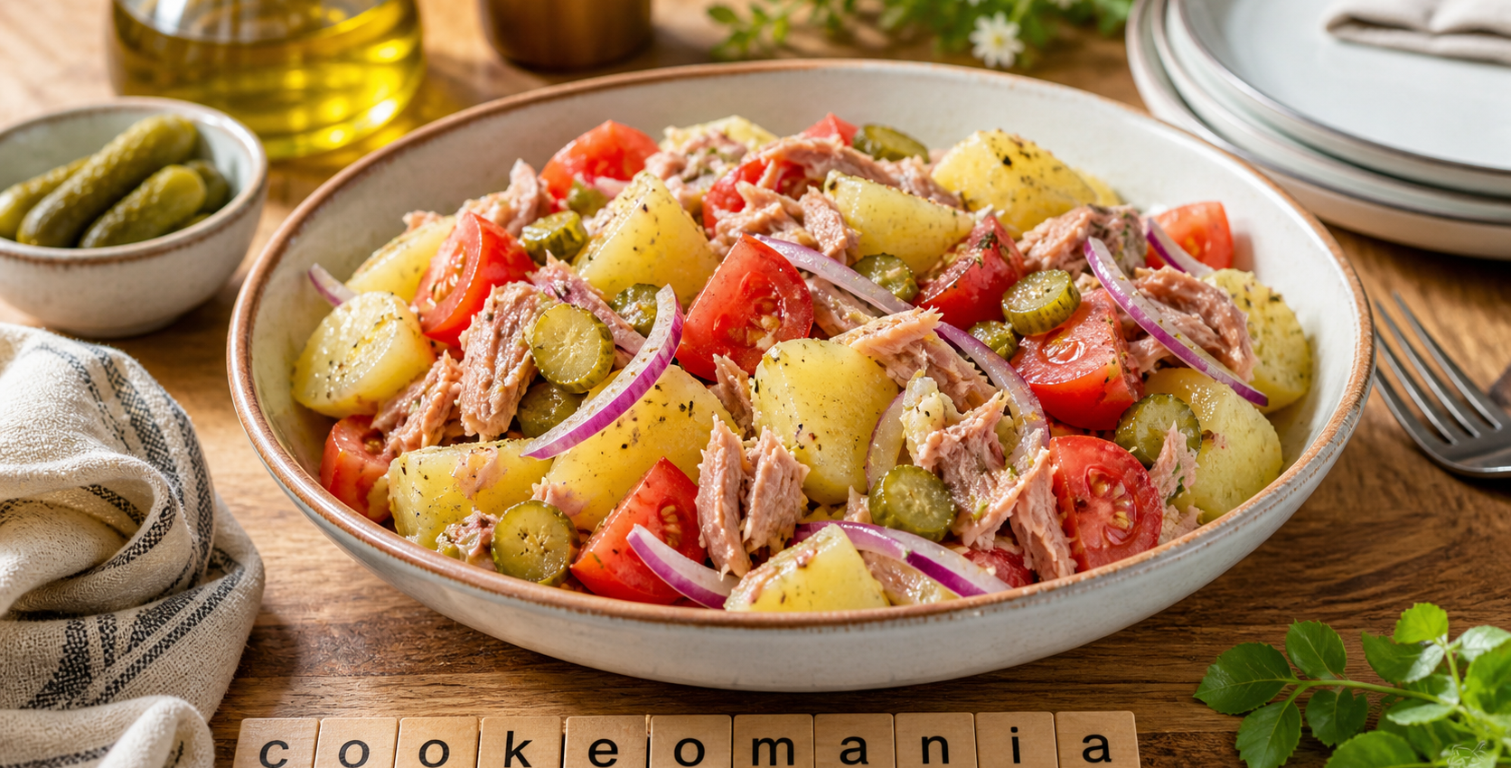 Salade de pommes de terre au thon au Cookeo, fraîche et complète