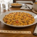 Riz façon cheeseburger au Cookeo, fondant au bœuf haché et cheddar à l'autocuiseur Moulinex