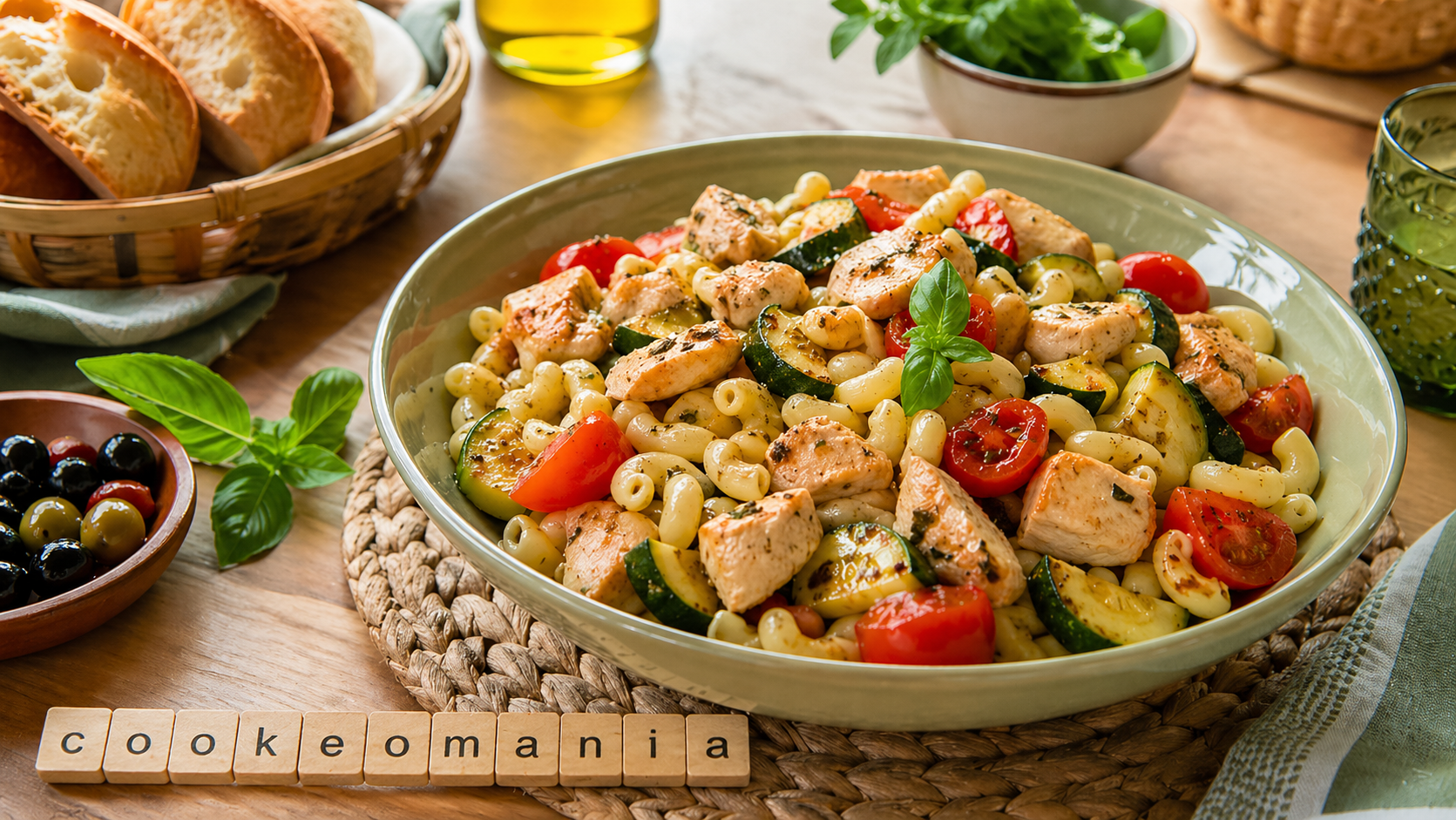 Salade de macaroni au poulet méditerranéen