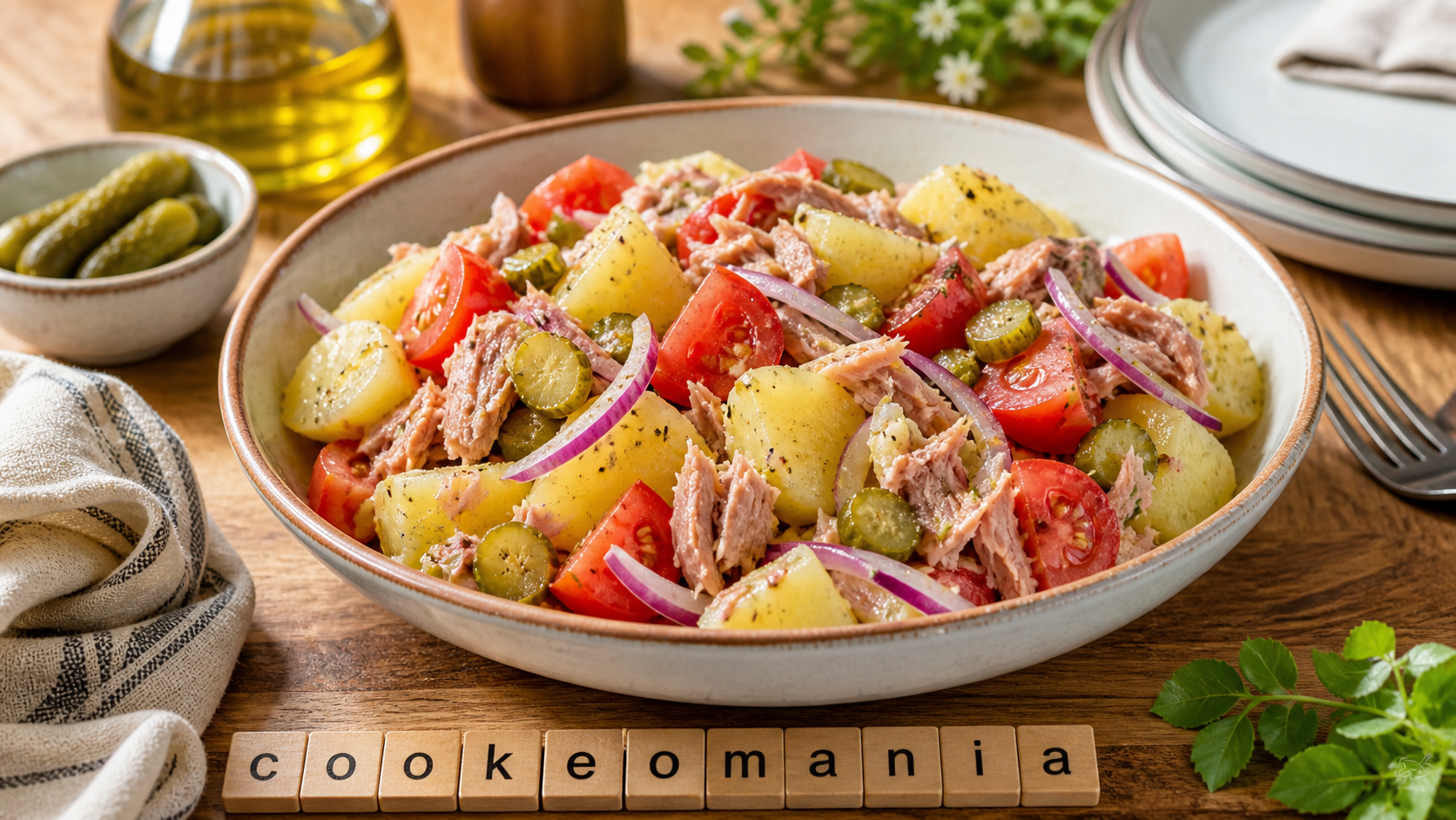 Salade de pommes de terre au thon au Cookeo, fraîche et complète