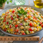 Salade de riz végétarienne aux pois chiches au Cookeo, simple et nourrissante au robot multi-cuiseur Moulinex