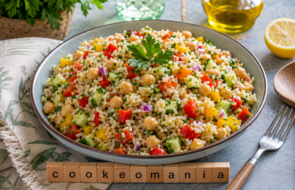 Salade de riz végétarienne aux pois chiches au Cookeo, simple et nourrissante