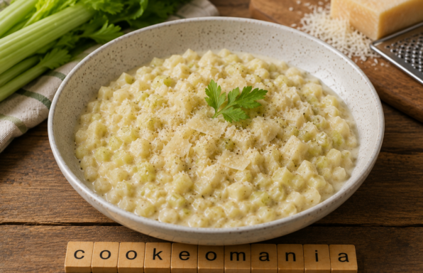 Céleri-branche crémeux façon risotto au parmesan