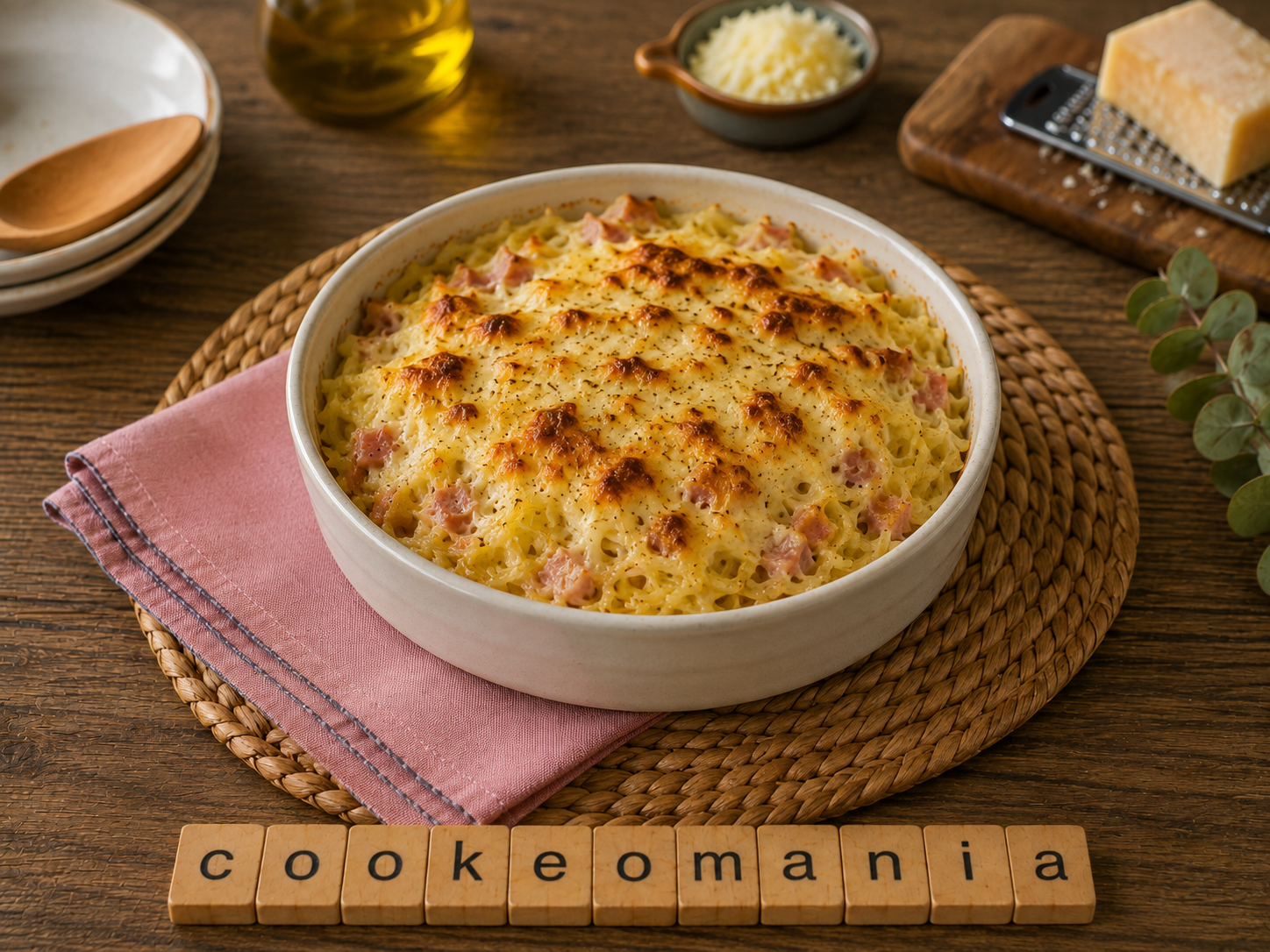 Gratin de courge spaghetti au jambon et mozzarella avec l’Extra Crisp