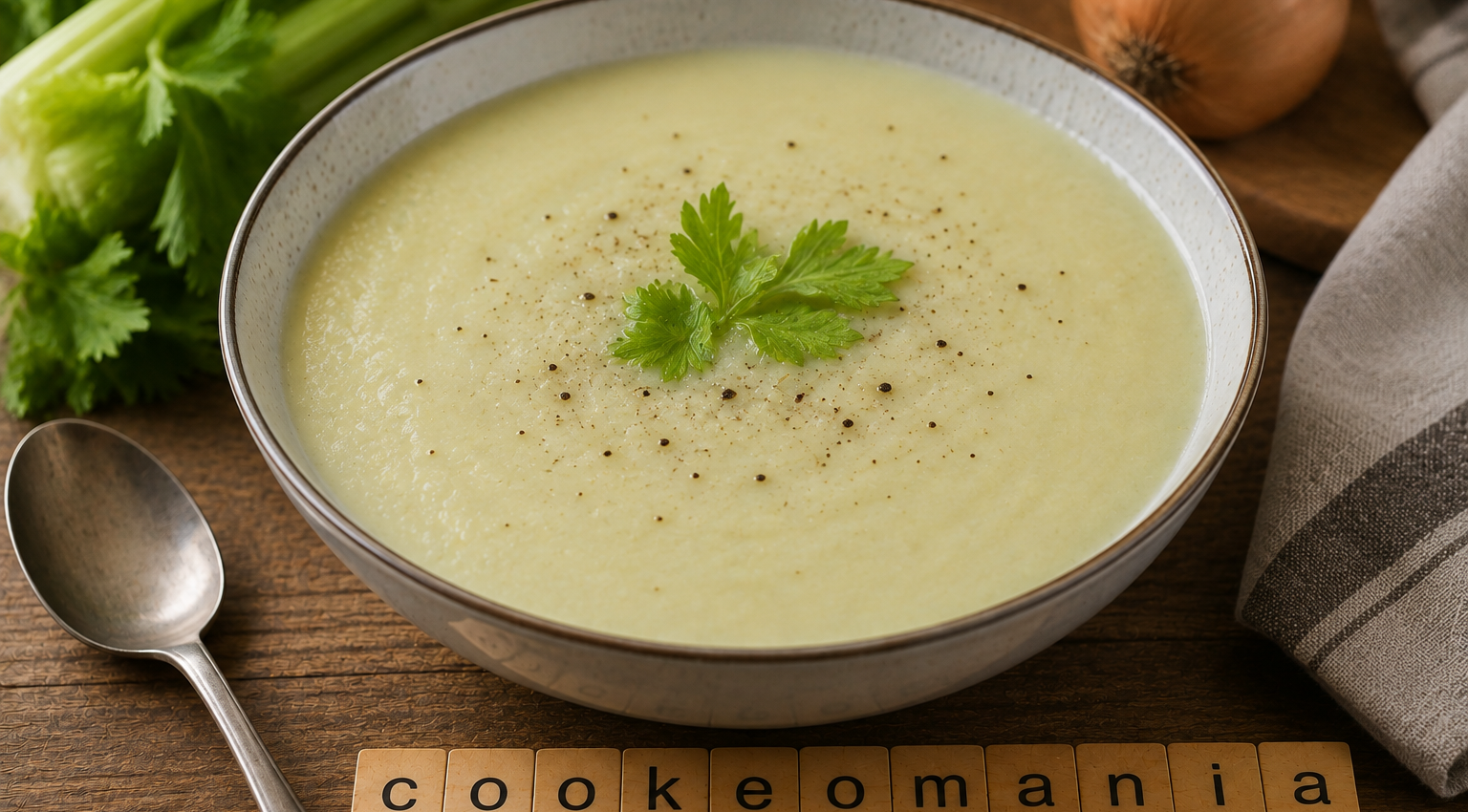 Velouté crémeux de céleri-branche et pommes de terre