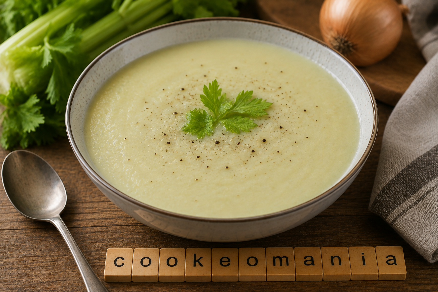 Velouté crémeux de céleri-branche et pommes de terre
