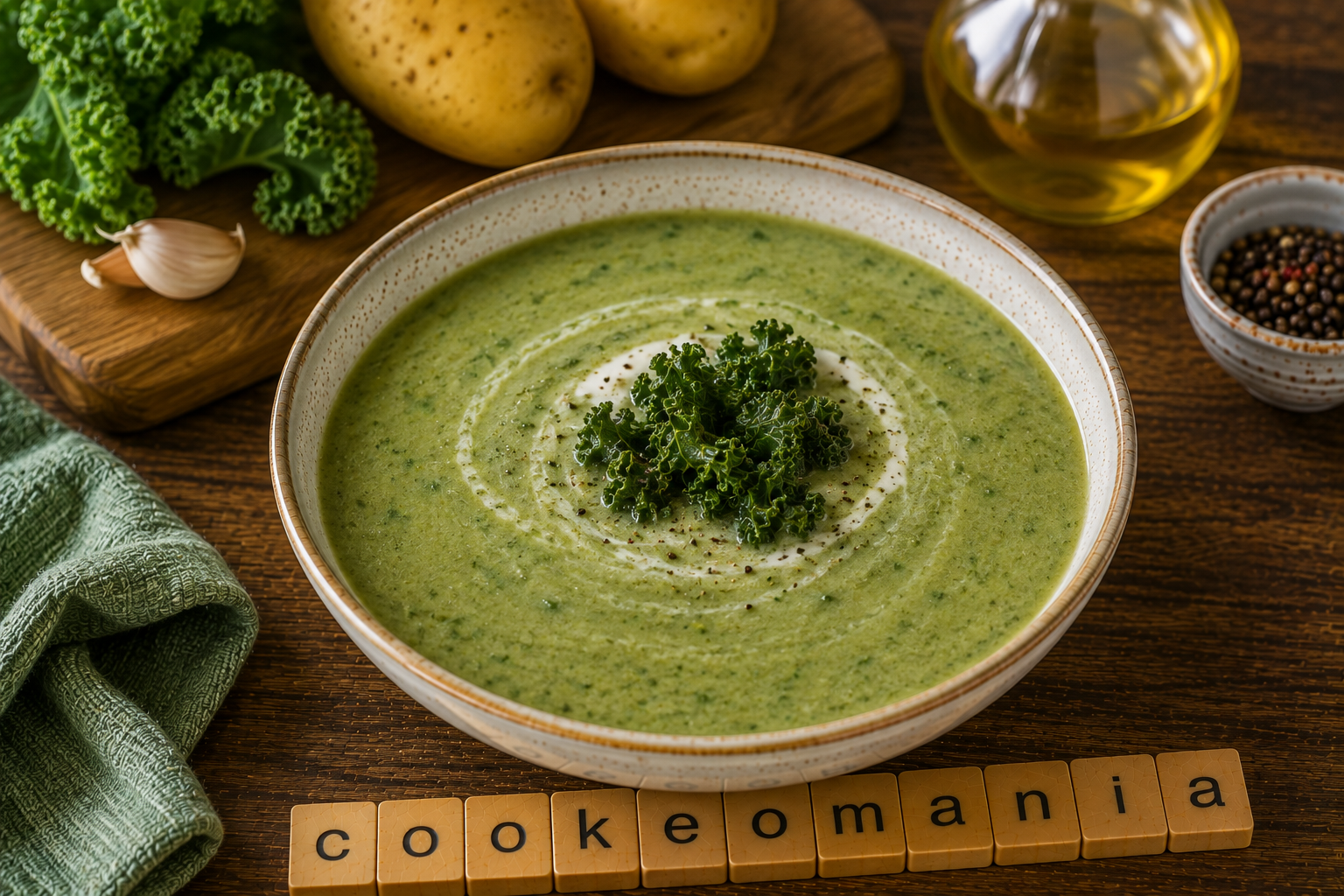 Velouté de chou kale et pommes de terre