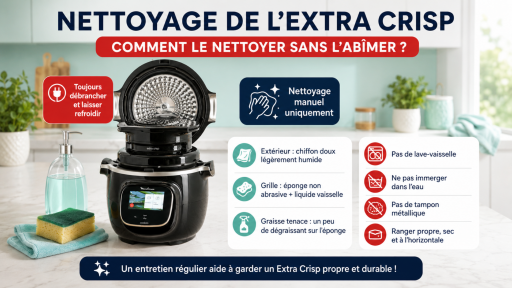 Comment nettoyer l’Extra Crisp du Cookeo sans l’abîmer