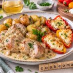 Filet mignon au cidre, grenailles et poivrons au chèvre à l'autocuiseur Moulinex