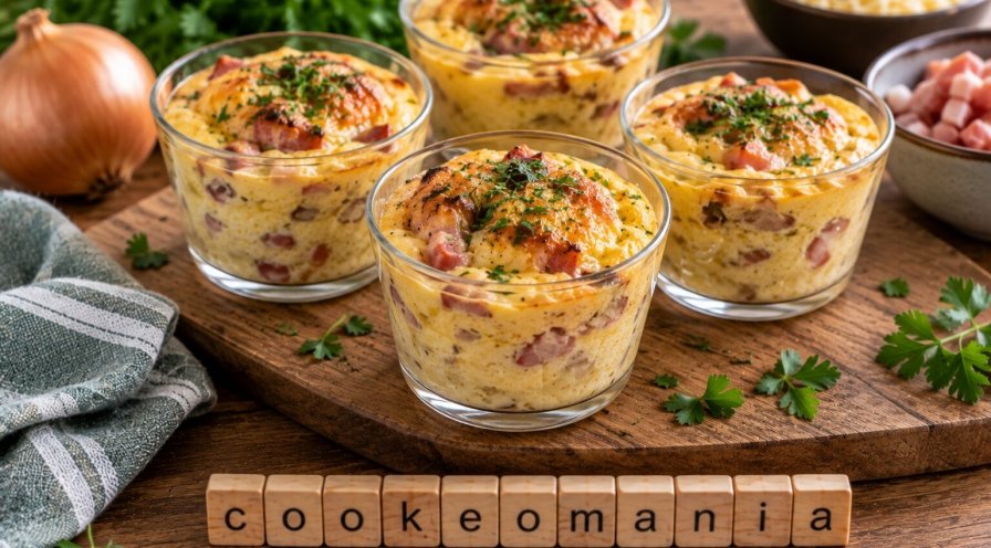 Flans salés aux lardons et gruyère en verrines