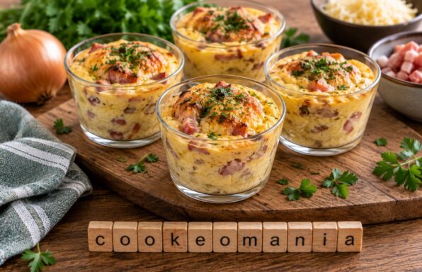 Flans salés aux lardons et gruyère en verrines