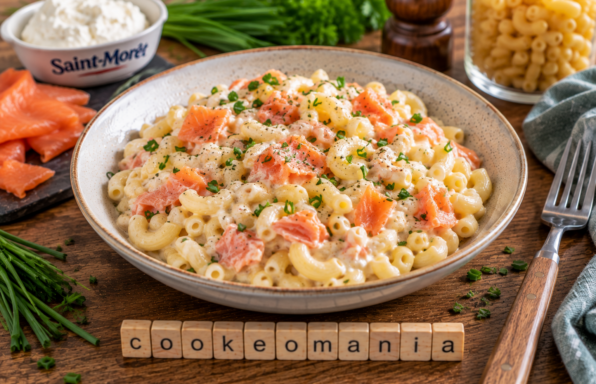 Macaronis crémeux au saumon fumé et fromage frais