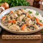 Poulet aux champignons, carottes et crème au vin blanc au robot multi-cuiseur Moulinex