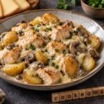 Poulet fondant aux grenailles, champignons et fromage à raclette au multicuiseur Moulinex