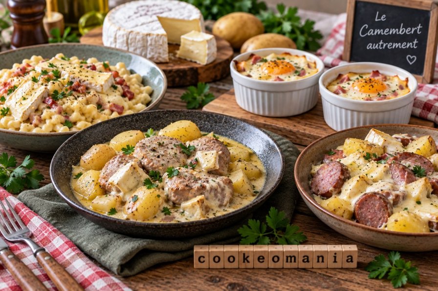 Recettes au camembert avec filet mignon, pommes de terre, œufs cocotte et spaetzle