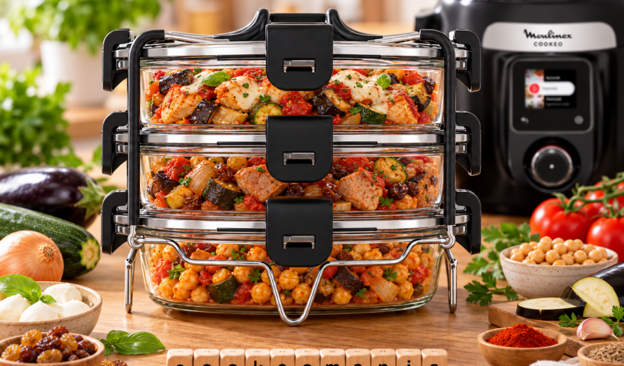 3 repas aux aubergines avec le Batchcooker Moulinex