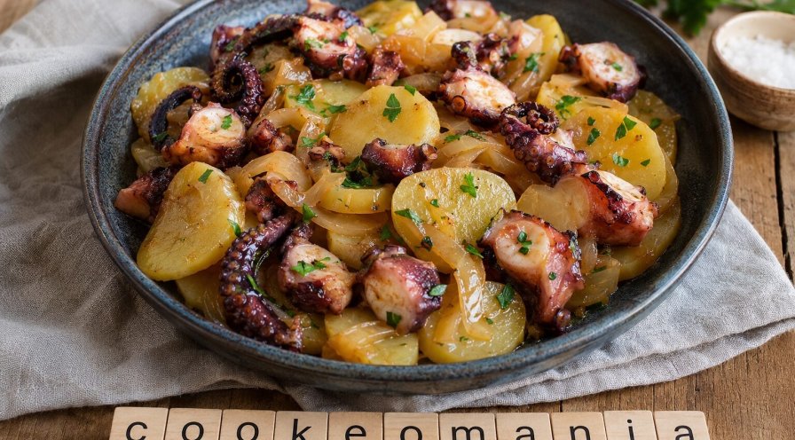 Poulpe aux oignons et pommes de terre au Cookeo