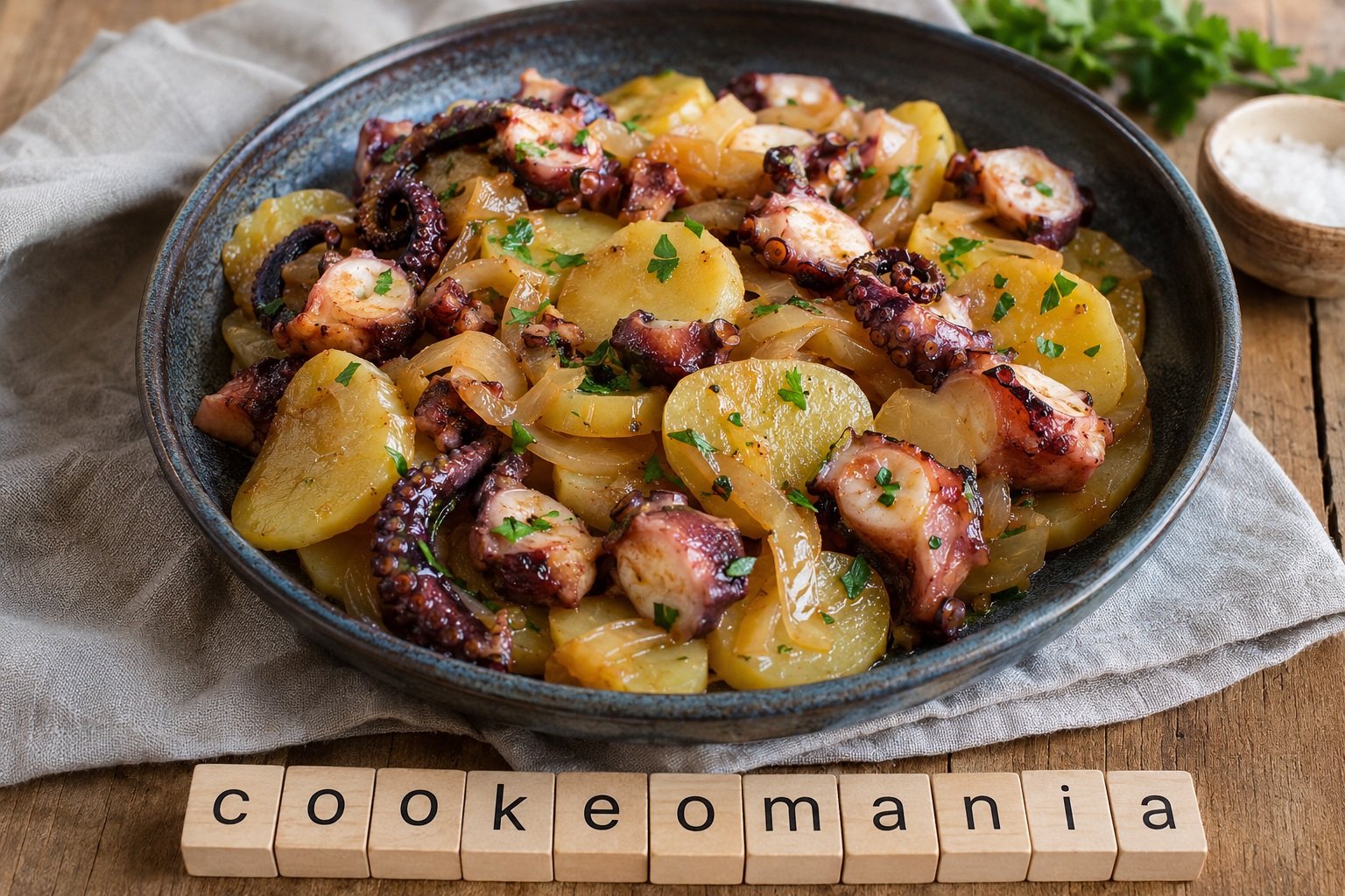 Poulpe aux oignons et pommes de terre au Cookeo