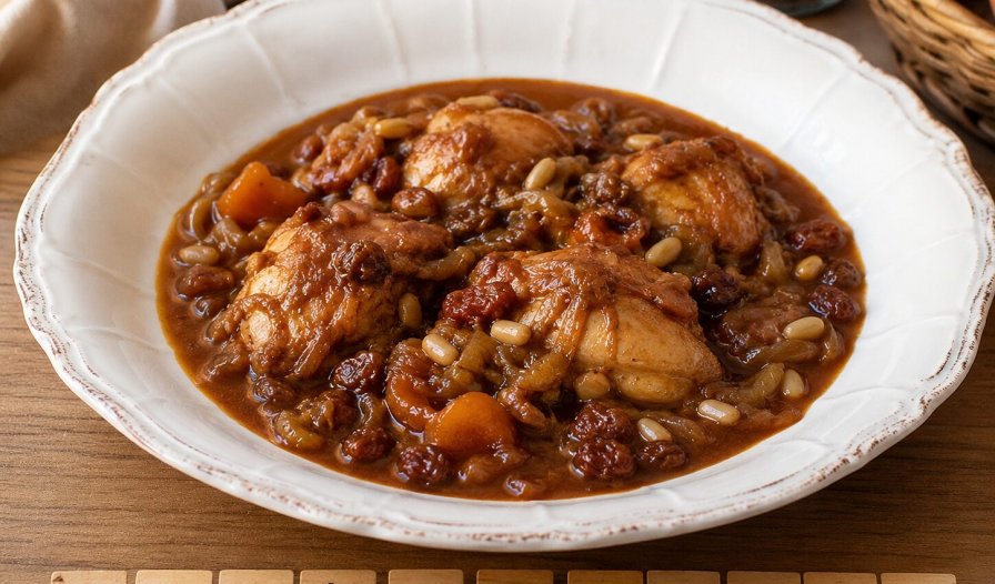Poulet à la catalane aux fruits secs