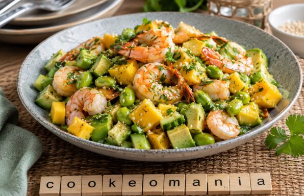 Salade de gambas, mangue, avocat et edamame