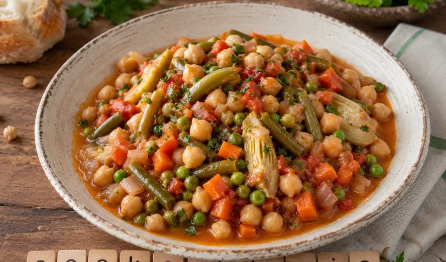 Pois chiches à la jardinière de légumes